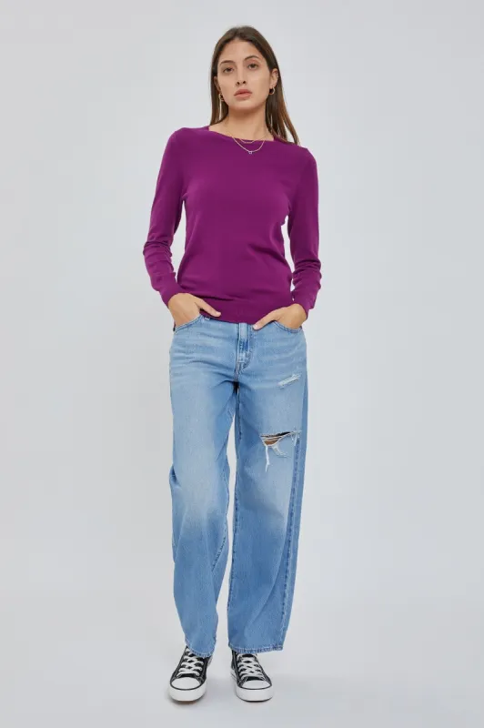 Purple Knit Long Sleeve Top sold by Pinkblush