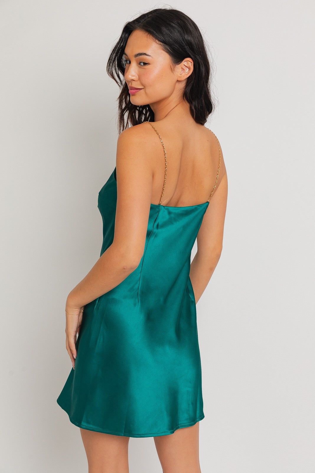 Emerald Chain Sleeve Slip Dress sold by Pinkblush product image thumbnail 3