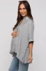 Charcoal Striped Button Up Dolman Maternity Top sold by Pinkblush