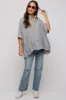 Charcoal Striped Button Up Dolman Maternity Top sold by Pinkblush