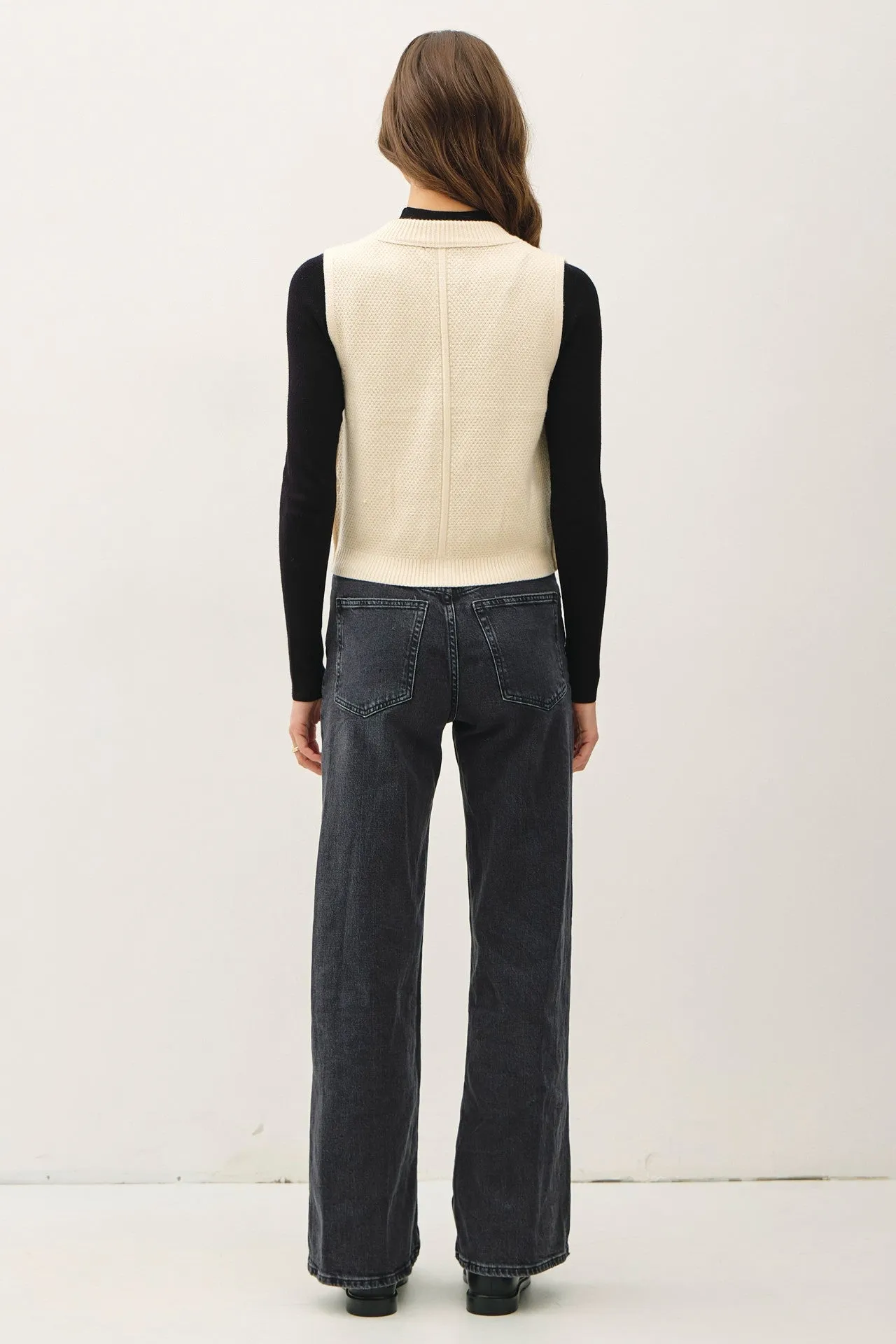 Cream Cable Knit Sweater Button Down Vest sold by Pinkblush product image thumbnail 4