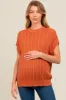 Rust Crochet Knit Short Sleeve Sweater Maternity Top sold by Pinkblush