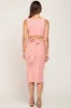 Light Pink Ribbed Back Cutout Maternity Midi Dress sold by Pinkblush