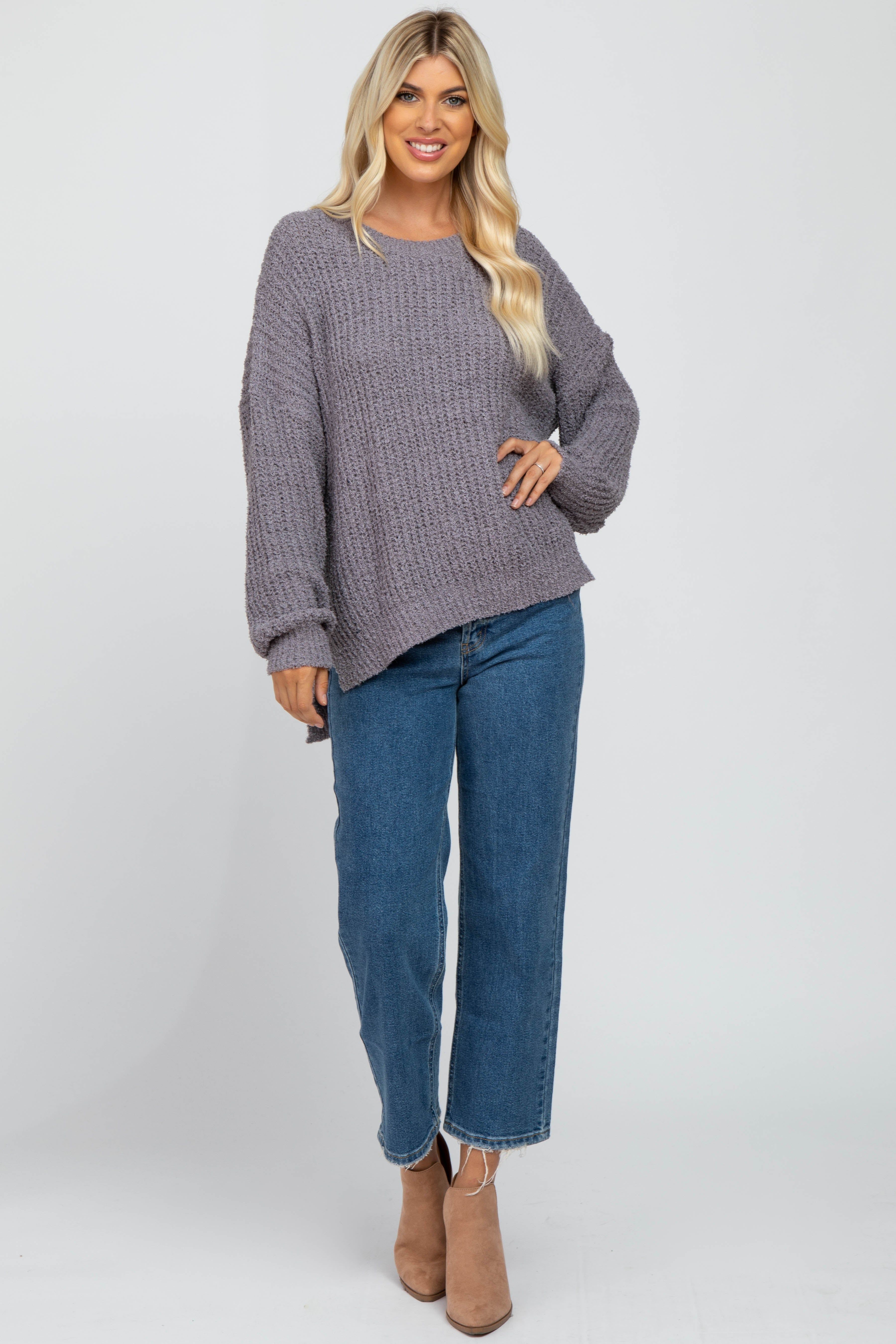 Charcoal Dropped Shoulder Sweater sold by Pinkblush product image thumbnail 4