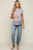 Grey Short Sleeve Maternity Top sold by Pinkblush