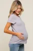 Grey Short Sleeve Maternity Top sold by Pinkblush