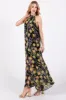 Black Floral Halter Maxi Dress sold by Pinkblush