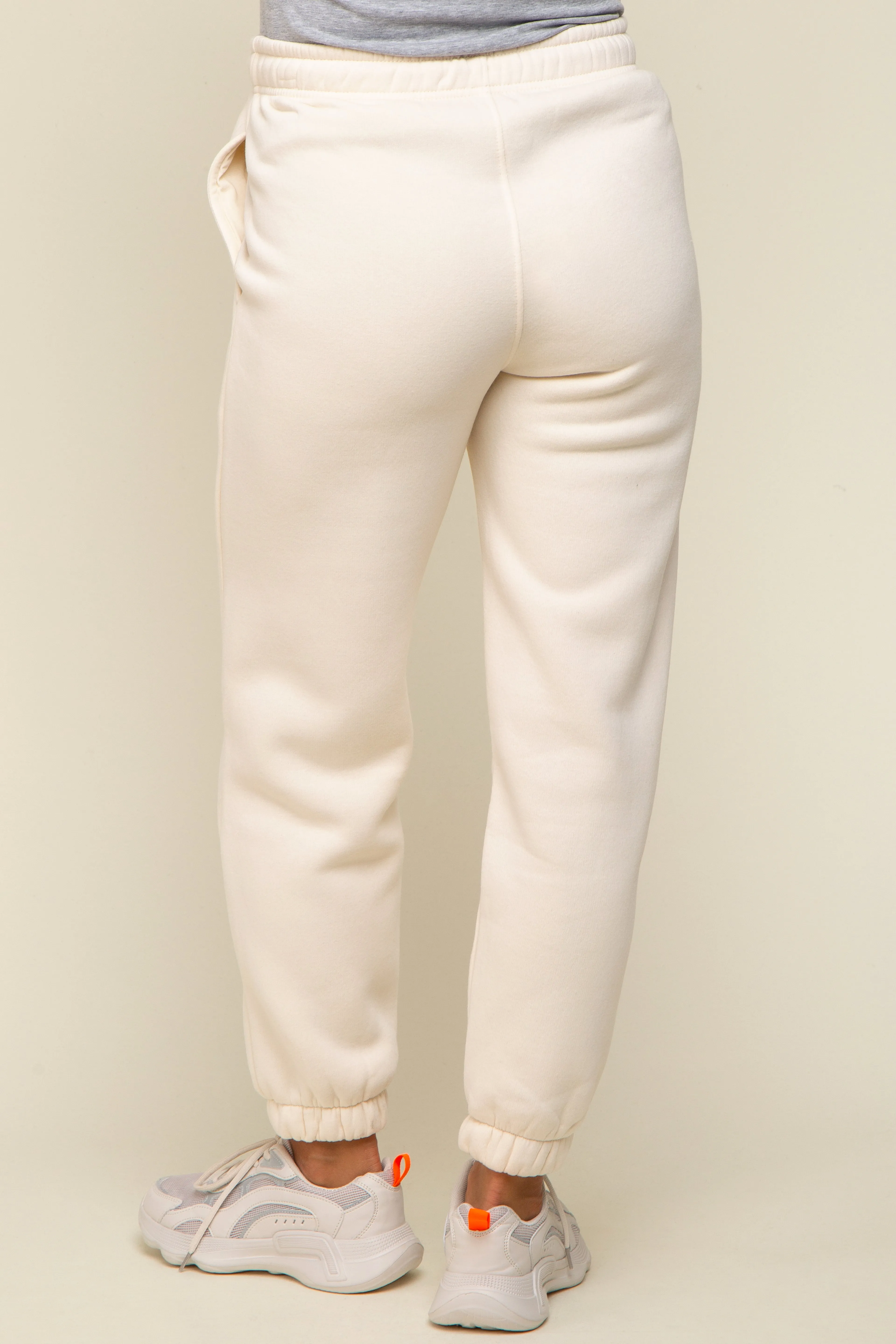 Ivory Basic Fleece Maternity Sweatpants sold by Pinkblush product image thumbnail 4
