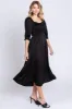 Black Satin Smocked Midi Dress sold by Pinkblush