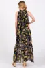 Black Floral Halter Maxi Dress sold by Pinkblush