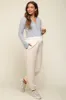 Ivory Basic Fleece Maternity Sweatpants sold by Pinkblush