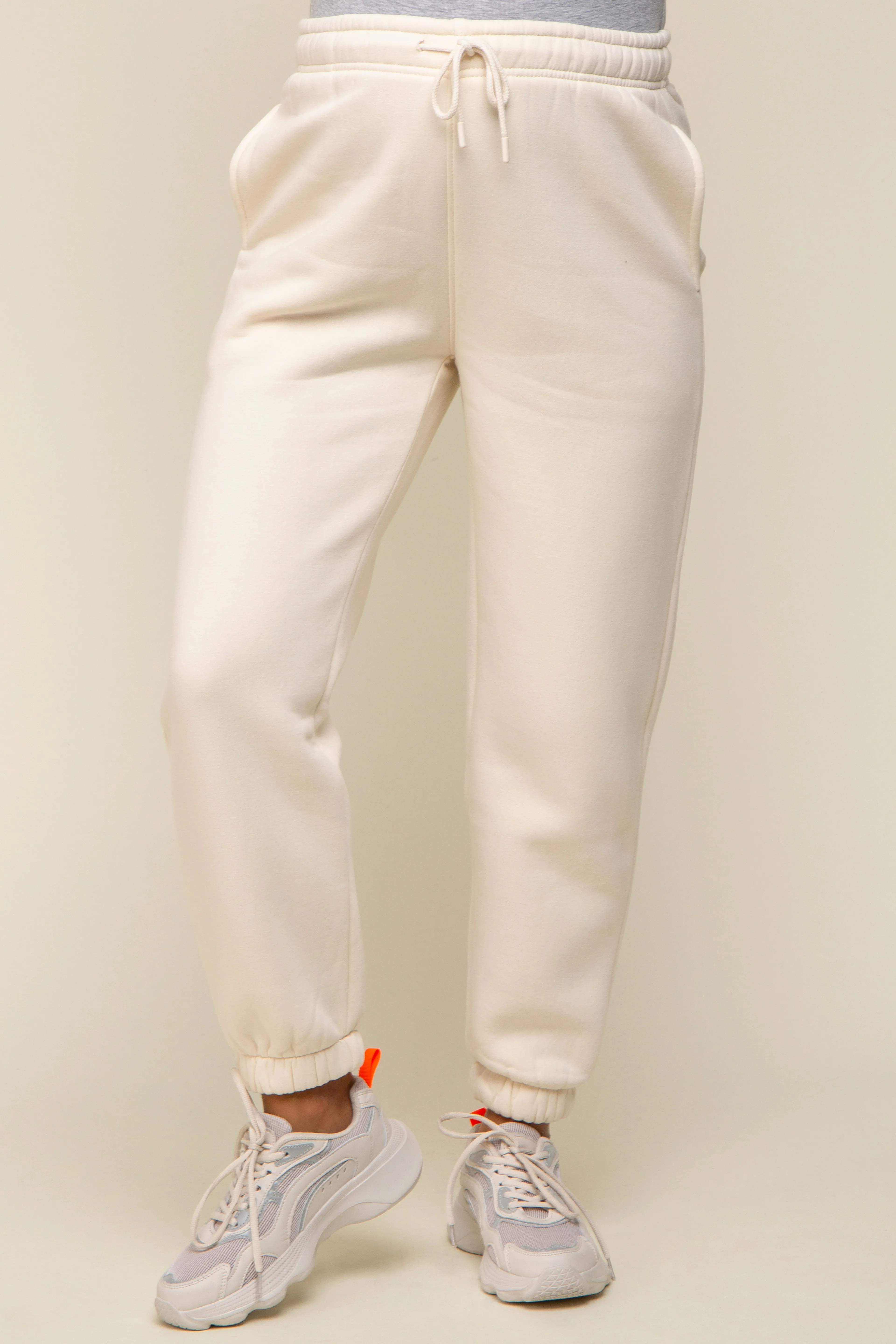 Ivory Basic Fleece Maternity Sweatpants sold by Pinkblush product image thumbnail 2