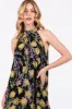 Black Floral Halter Maxi Dress sold by Pinkblush