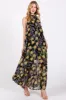 Black Floral Halter Maxi Dress sold by Pinkblush