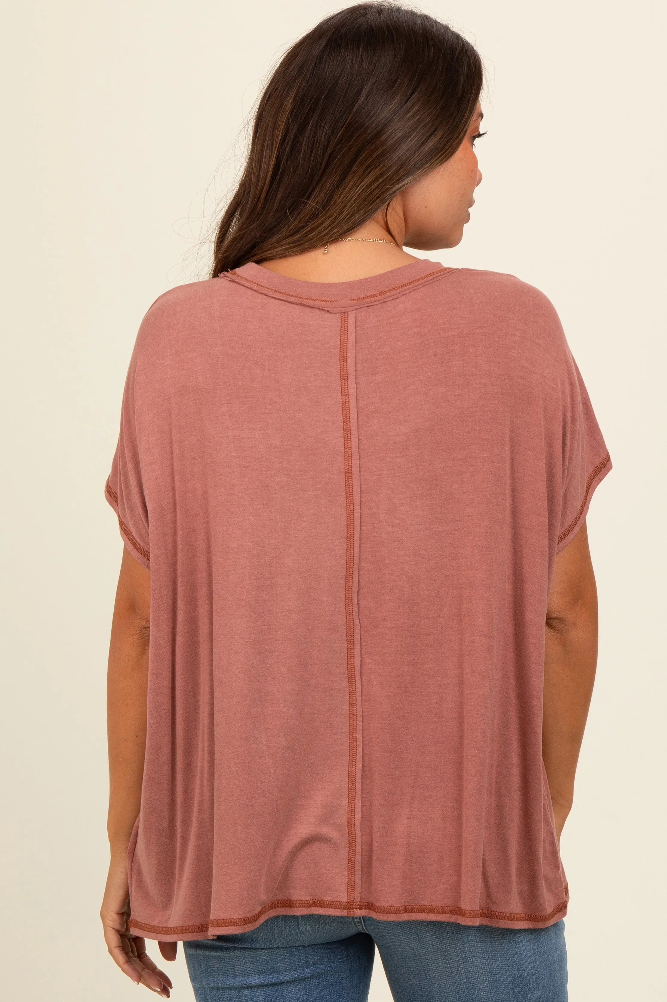 Rust Flutter Sleeve Maternity Top sold by Pinkblush product image thumbnail 4