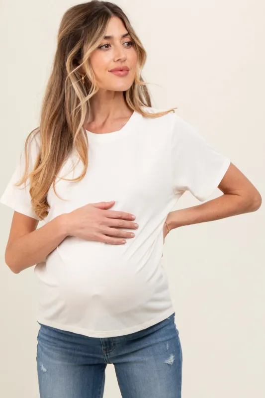 Cream Dolman Sleeve Maternity Top sold by Pinkblush