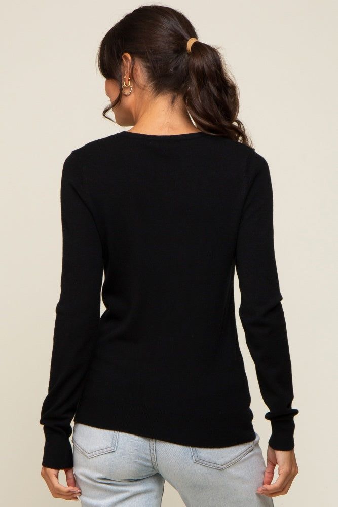 Black Knit Long Sleeve Top sold by Pinkblush product image thumbnail 3