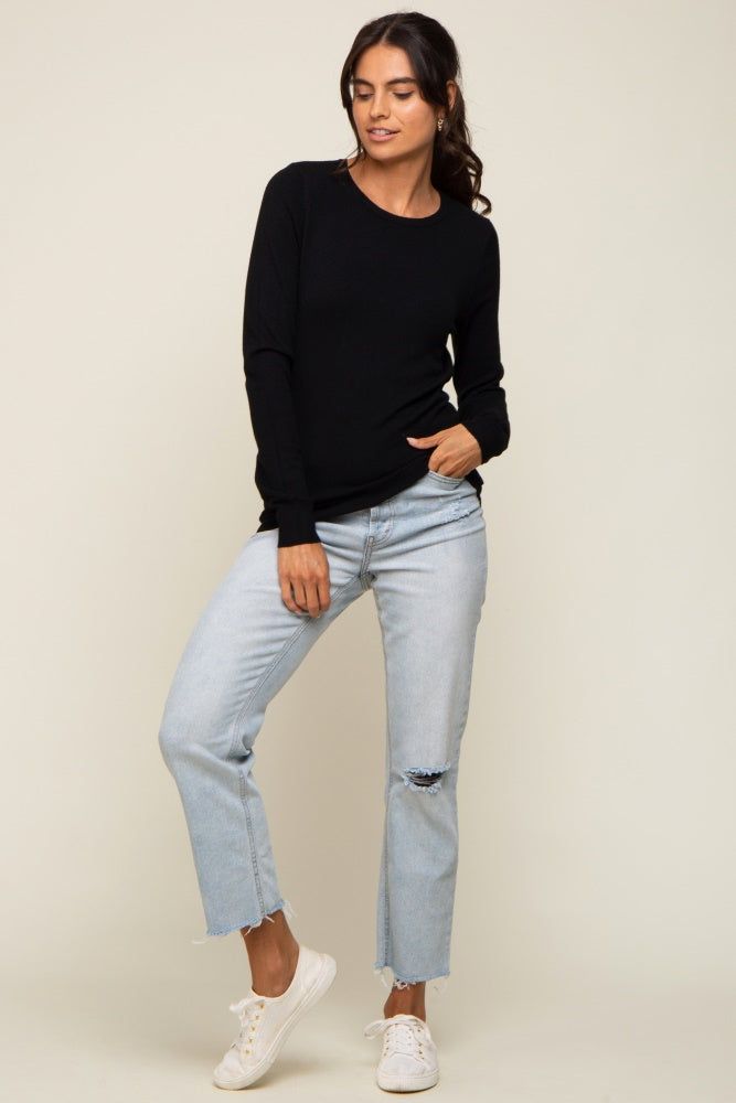 Black Knit Long Sleeve Top sold by Pinkblush product image thumbnail 4