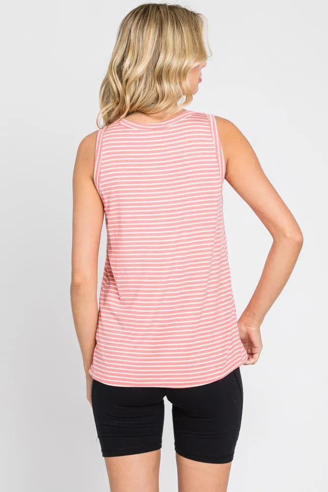 Coral Striped Sleeveless Top sold by Pinkblush product image thumbnail 3