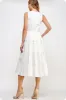 White Braid Trim Detail Front Tie Sleeveless Midi Dress sold by Pinkblush