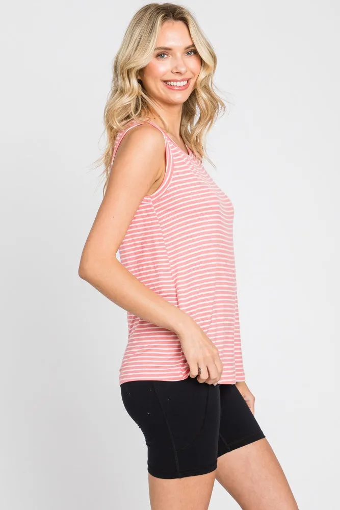 Coral Striped Sleeveless Top sold by Pinkblush product image thumbnail 2