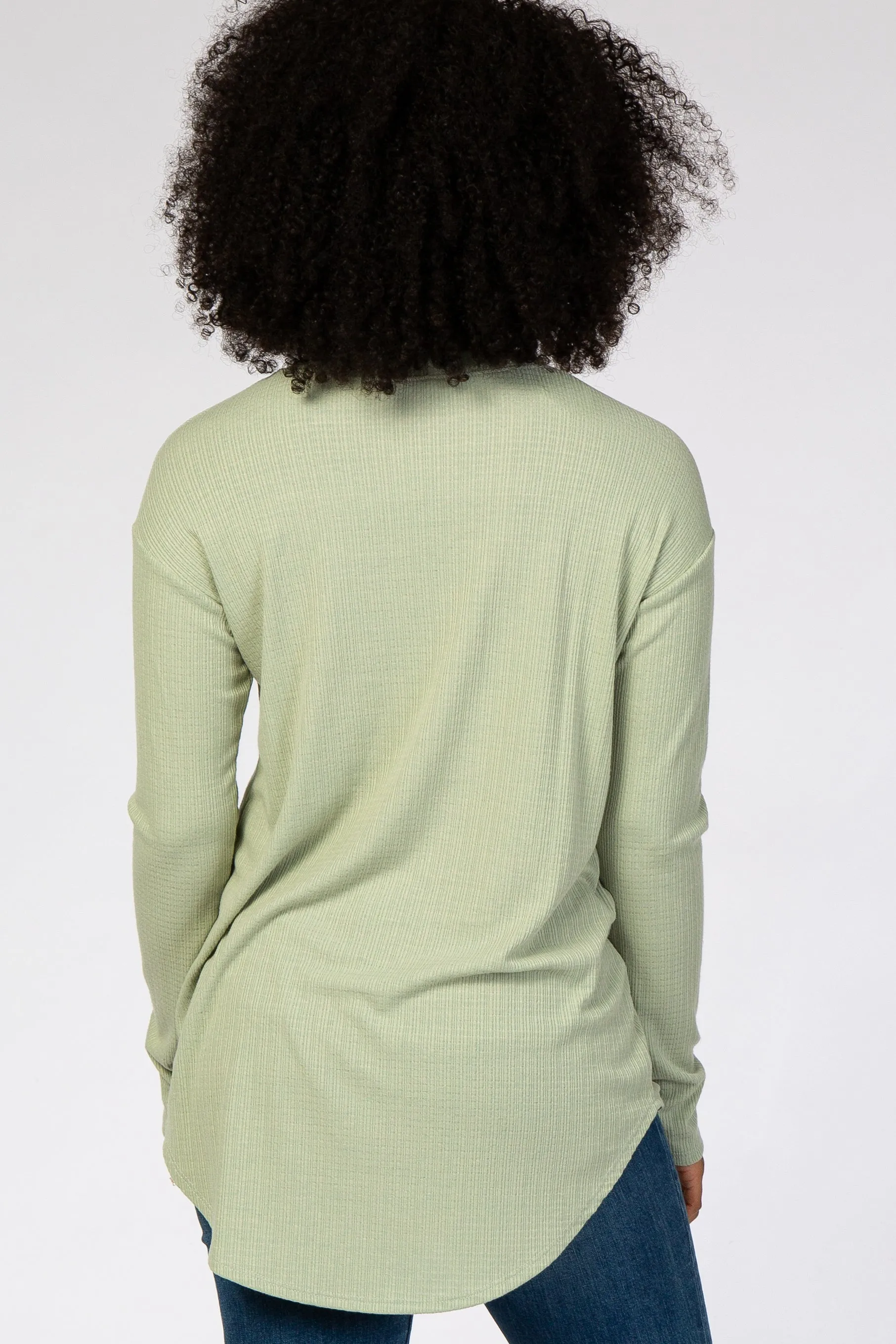 Green Long Sleeve Ribbed Top sold by Pinkblush product image thumbnail 3