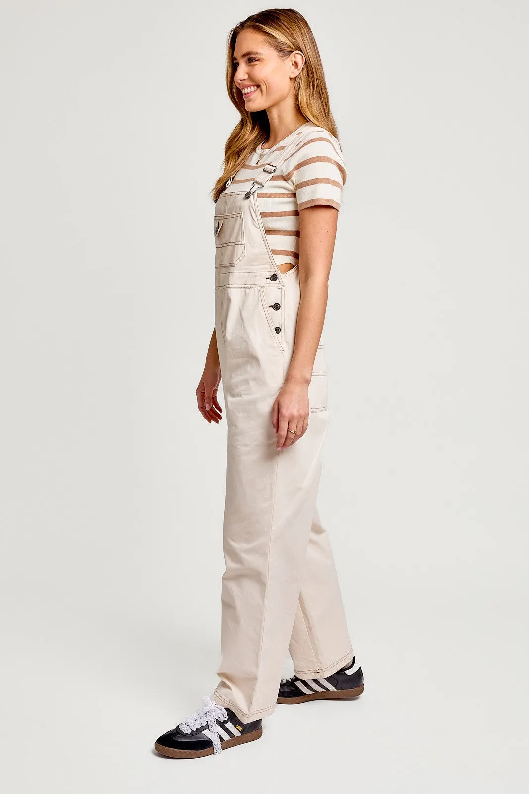 Ivory Relaxed Fit Utility Overalls sold by Pinkblush product image thumbnail 5