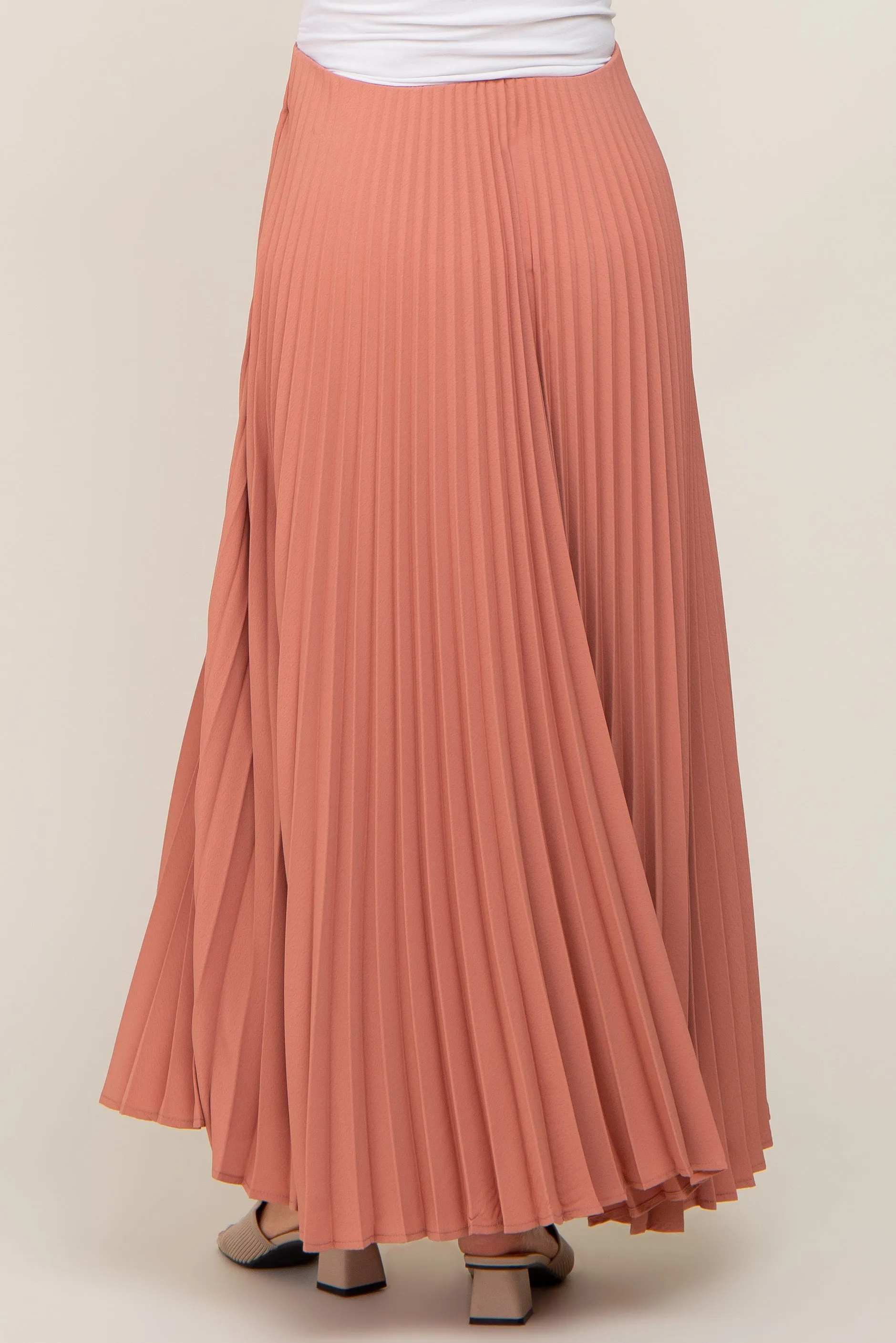 Mauve Pleated Maternity Maxi Skirt sold by Pinkblush product image thumbnail 5