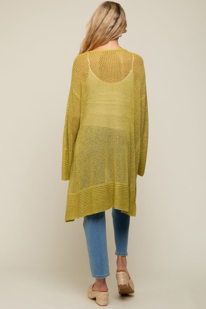 Lime Open Knit Maternity Cardigan sold by Pinkblush product image thumbnail 4