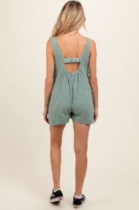 Light Olive Back Cutout Maternity Romper sold by Pinkblush