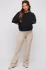 Cream Ribbed Maternity Flared Leggings sold by Pinkblush