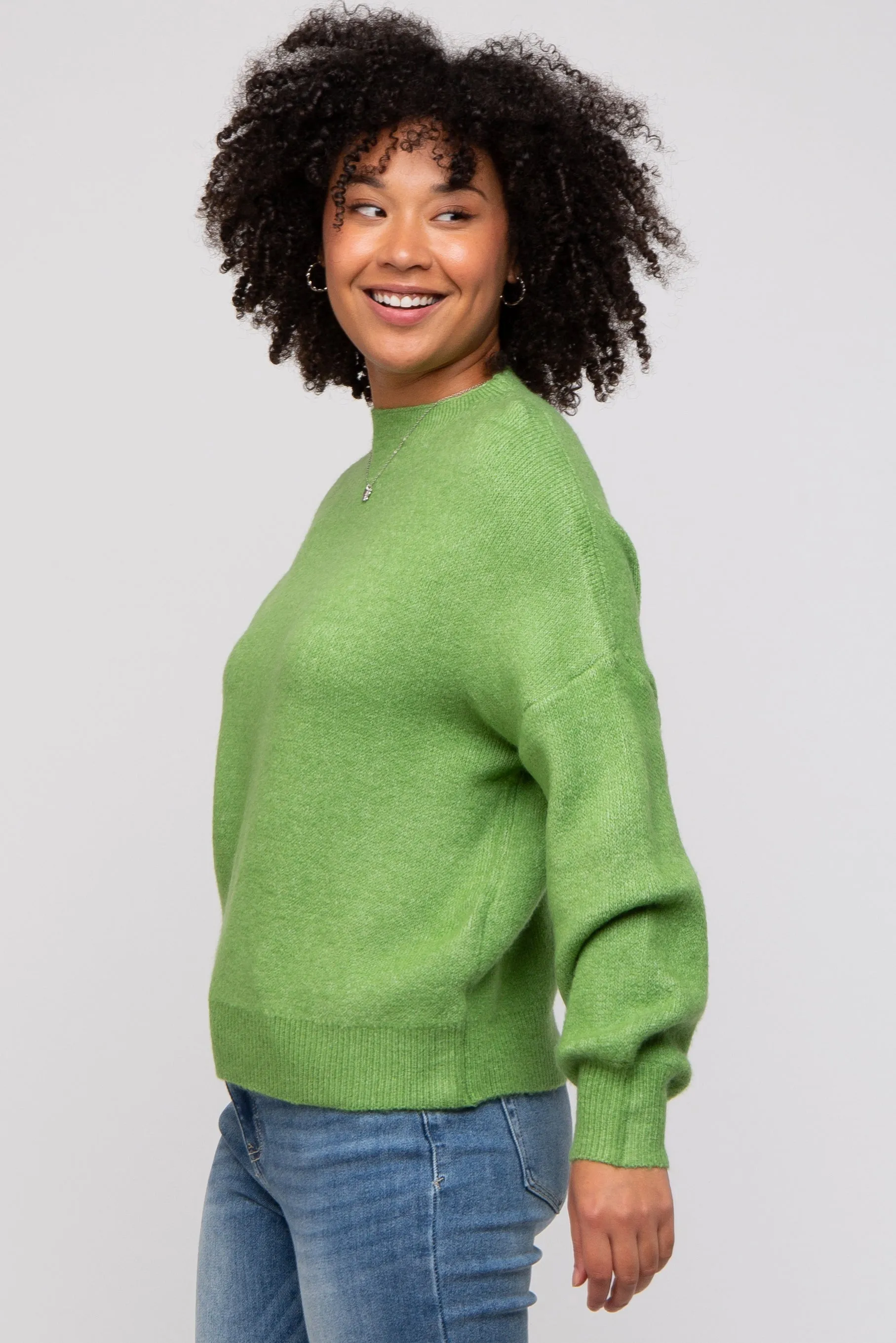 Green Bubble Sleeve Sweater sold by Pinkblush product image thumbnail 3