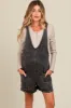 Charcoal Denim Scoop Neck Maternity Short Overall sold by Pinkblush