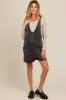 Charcoal Denim Scoop Neck Maternity Short Overall sold by Pinkblush