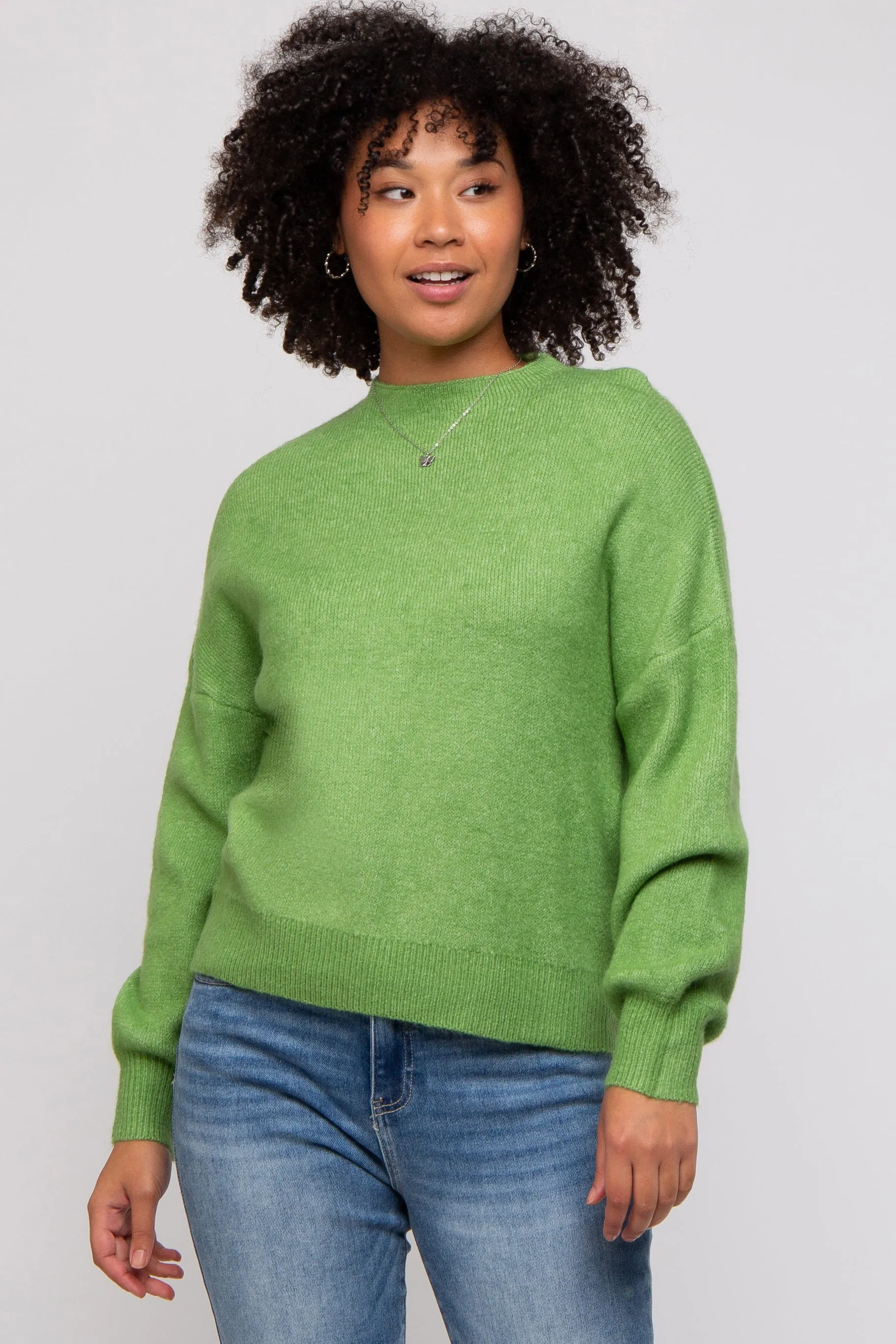 Green Bubble Sleeve Sweater sold by Pinkblush product image thumbnail 2