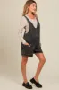 Charcoal Denim Scoop Neck Maternity Short Overall sold by Pinkblush