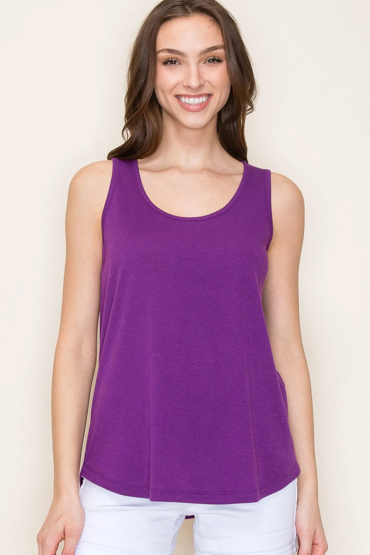 Purple Ribbed Sleeveless Top sold by Pinkblush product image thumbnail 2
