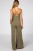 Light Olive Cross Back Wide Leg Maternity Jumpsuit sold by Pinkblush