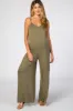 Light Olive Cross Back Wide Leg Maternity Jumpsuit sold by Pinkblush