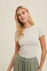 Cream Ruched Micro-Rib Maternity Top sold by Pinkblush