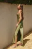 Sage Olive Strapless Bias Cut Maxi Dress sold by Pinkblush