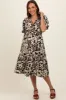Black Ruffle Trim Tiered Maternity Dress sold by Pinkblush