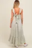 Light Olive Pinafore Cutout Tie Back Maternity Maxi Dress sold by Pinkblush