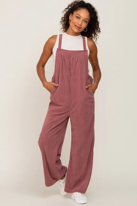 Mauve Corduroy Overalls sold by Pinkblush