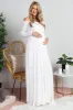 PinkBlush Tall Ivory Solid Off Shoulder Maternity Maxi Dress sold by Pinkblush