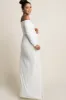 PinkBlush Tall Ivory Solid Off Shoulder Maternity Maxi Dress sold by Pinkblush