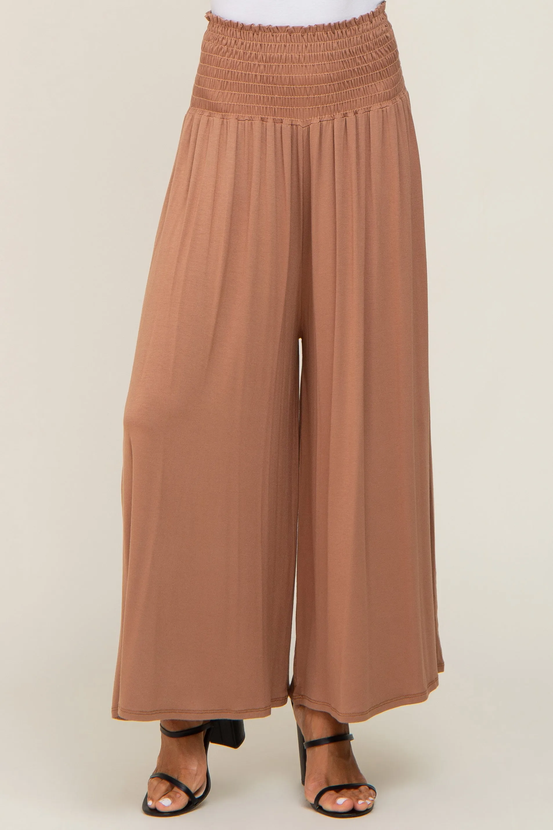 Mocha Smocked Wide Leg Pants sold by Pinkblush product image thumbnail 2