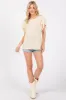 Cream Ruffle Sleeve Ribbed Top sold by Pinkblush