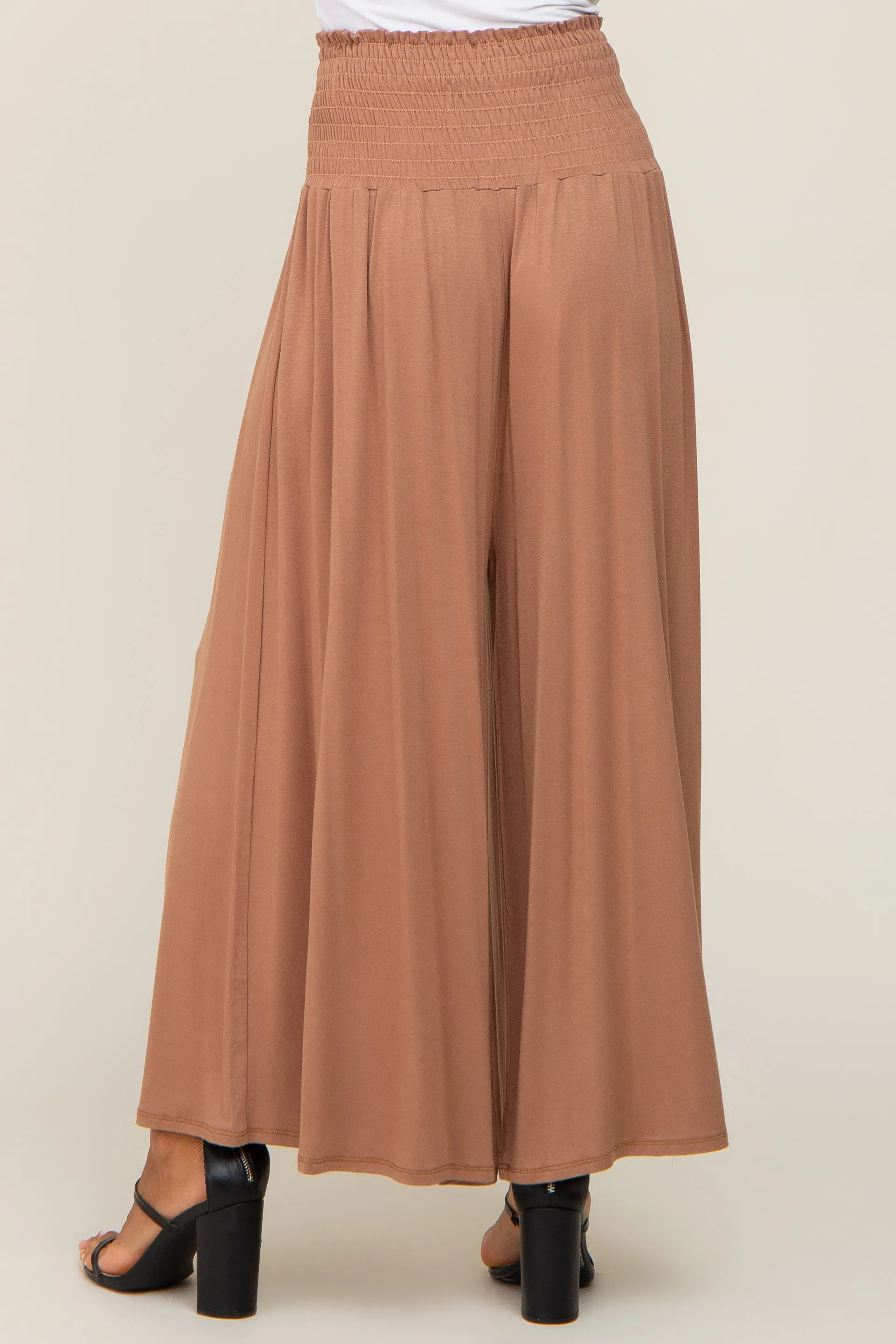 Mocha Smocked Wide Leg Pants sold by Pinkblush product image thumbnail 4