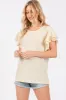 Cream Ruffle Sleeve Ribbed Top sold by Pinkblush